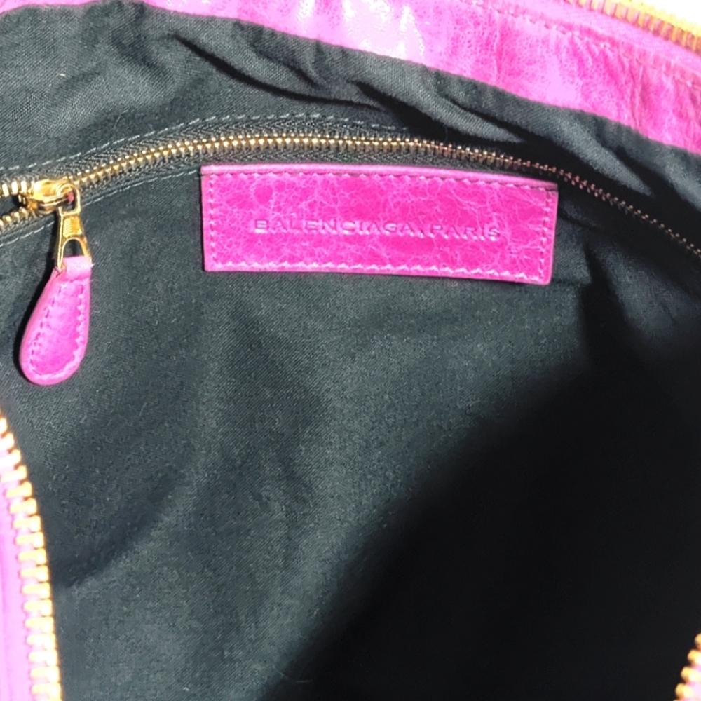Balenciaga Hot Pink Leather Hobo Bag with Gold Hardware - Picture 13 of 16